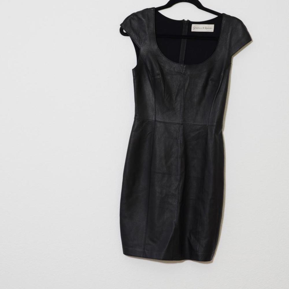 Graham and Spencer Black Leather Dress - Size S - Edgy Elegance